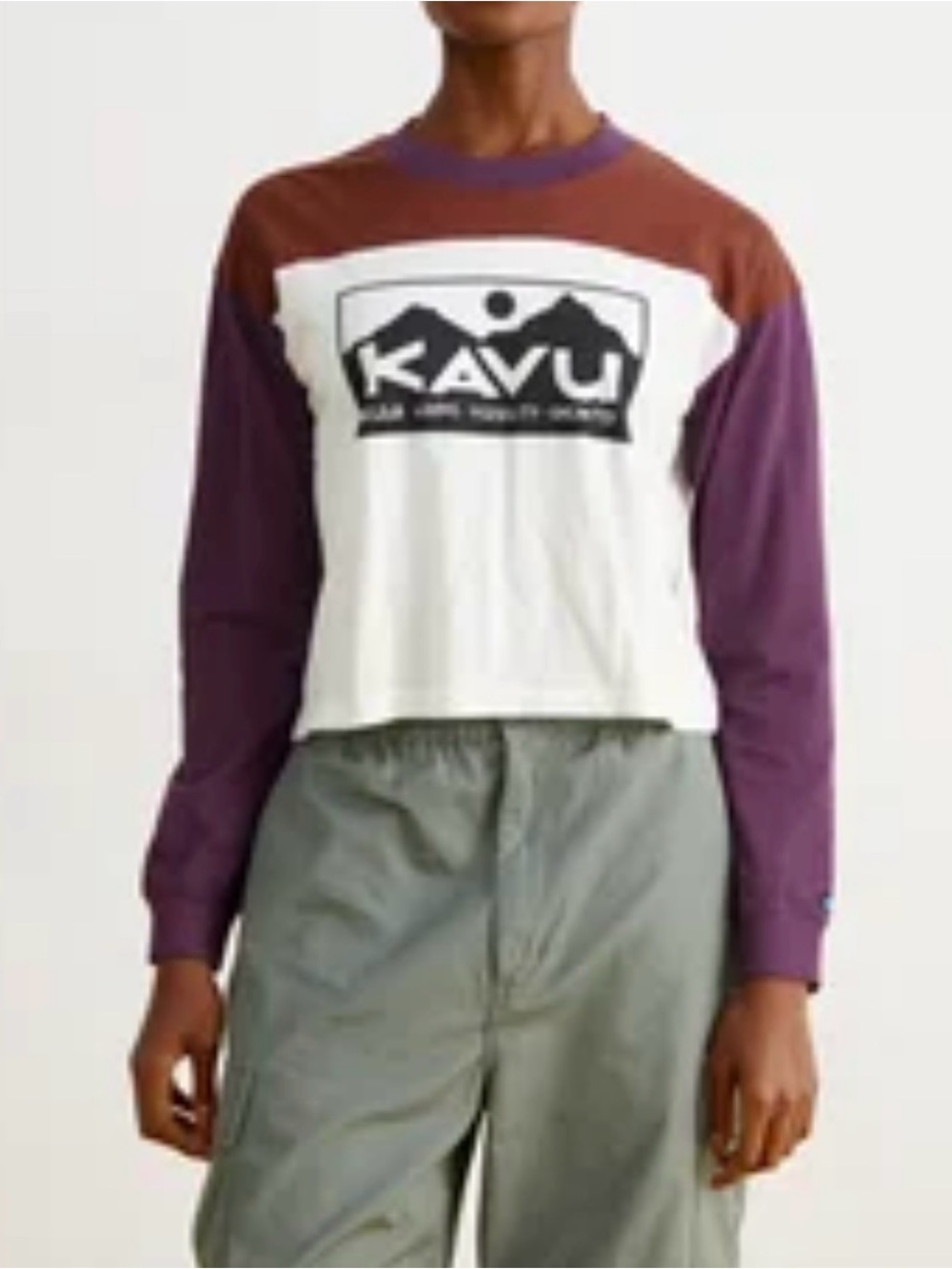 Kavu Francis Long Sleeve Crop Tshirt Size Medium EUC